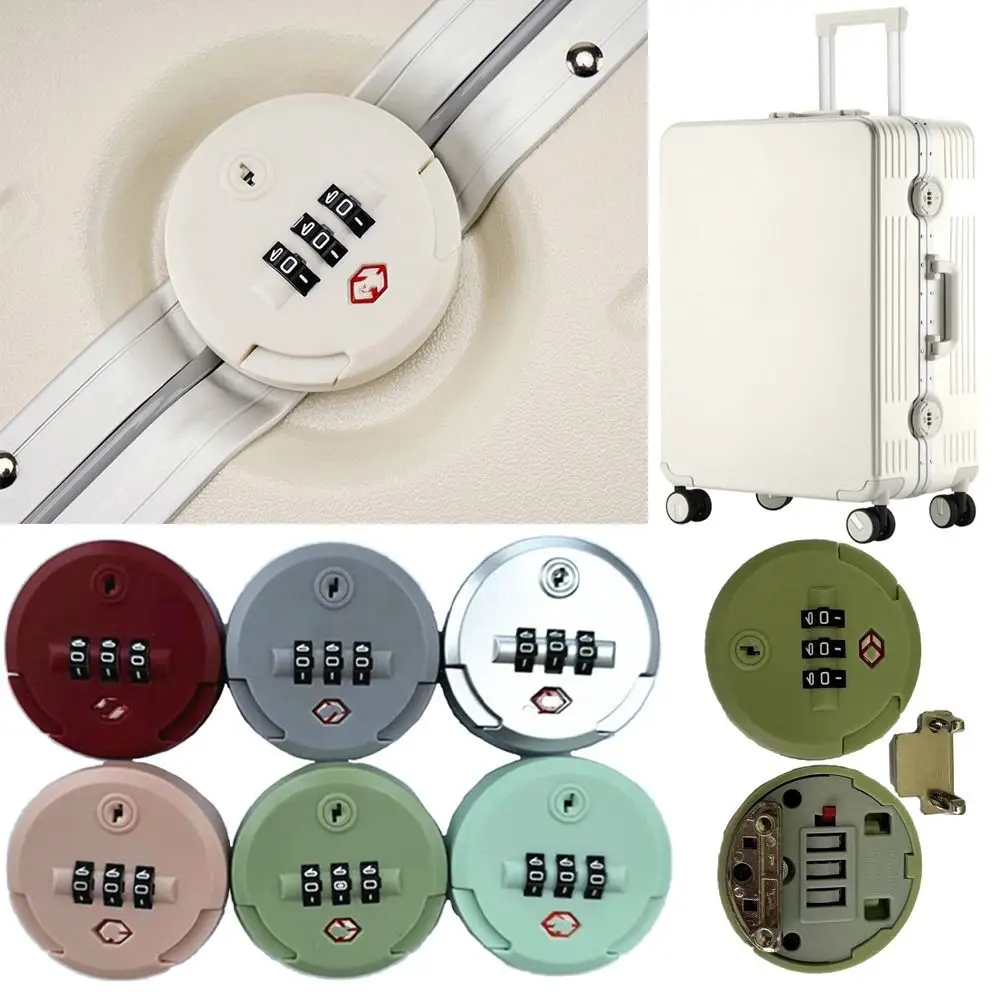 Round 3 Digit Combination Lock TSA Multicolor Customs Password Lock Security Tool Lock Catch Luggage Box Coded Lock Travel