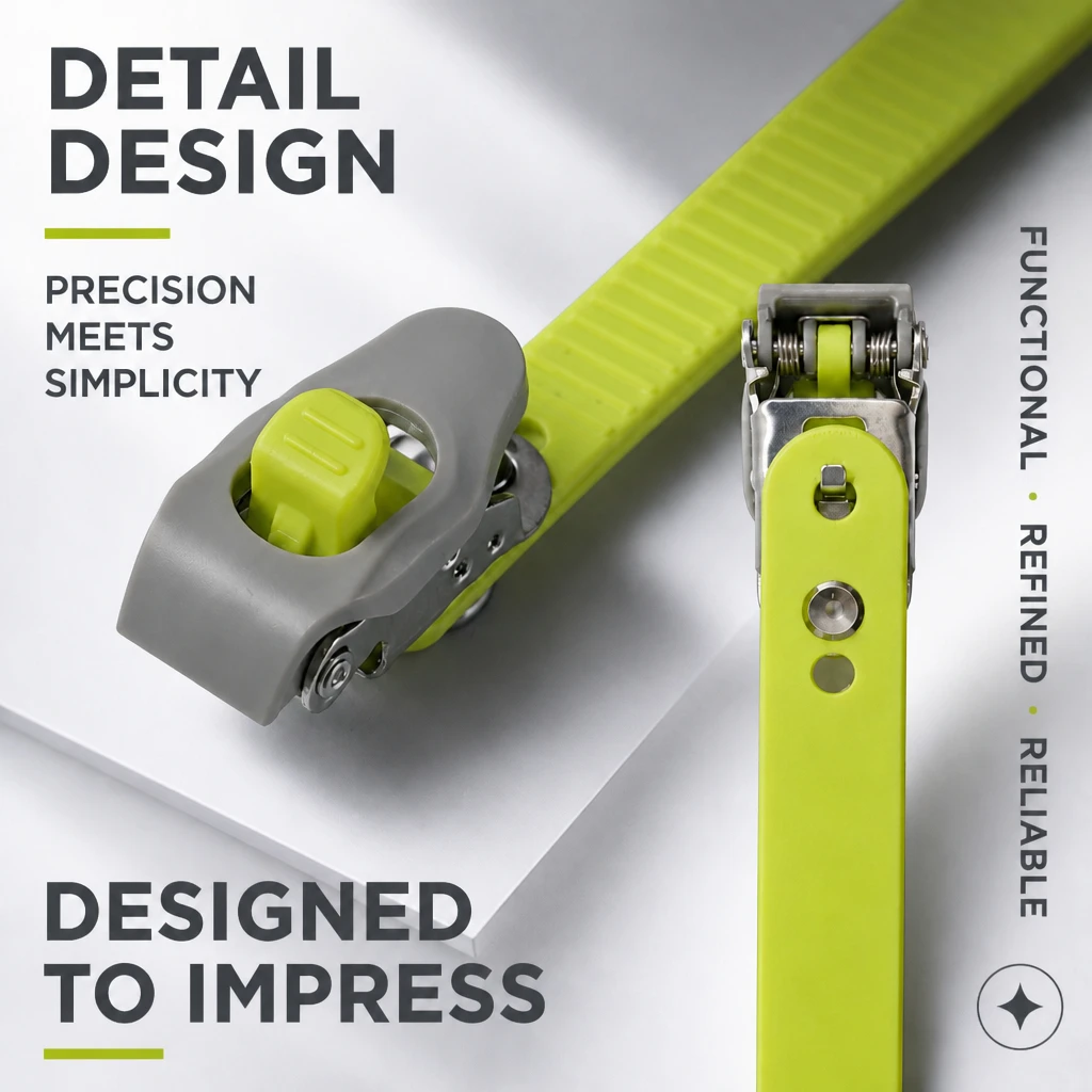 Adjustable Metal Buckle Lashing Strap Heavy Duty Nylon Tie Down Belt for Cargo Secure Camping Hiking Bike Motorcycle WoodStorag