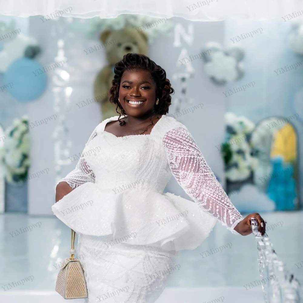 Suknie ślubne cywilne, zdobione kryształkami, proste, na wieczór panieński, z długim rękawem, dekolt w serce, szyte na miarę, vestido de novia boda civil