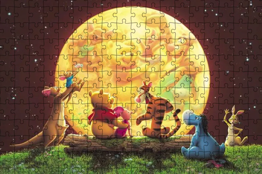 Rompecabezas de Winnie The Pooh para niños y adultos, rompecabezas creativo de madera de dibujos animados de Disney, creatividad, ensamblaje, juguetes educativos