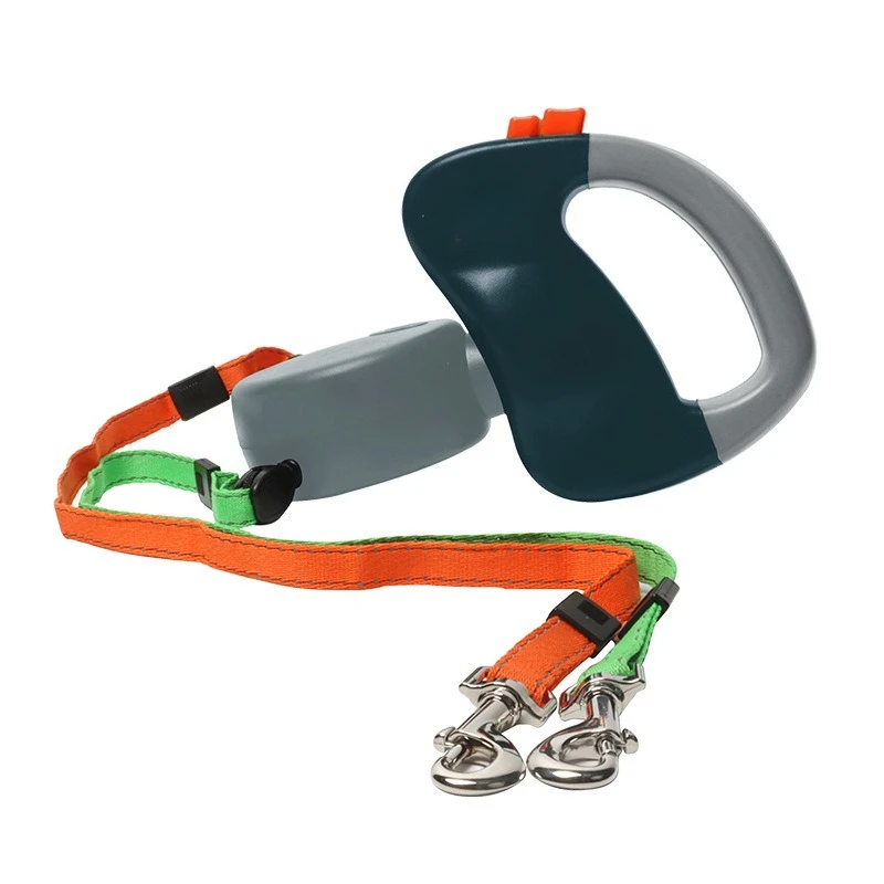 

One-to-two dog double-ended leash, automatic retractable leash for walking dogs