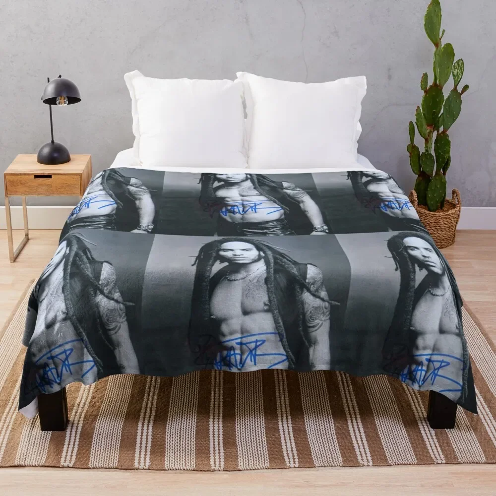 

lenny kravitz Signed Throw Blanket Furrys Thins Blankets