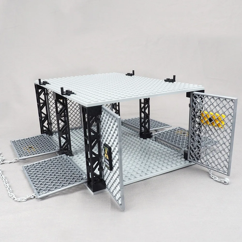 AM60-1 Bloque de construcción atrapado de una sola capa Escena de Doomsday Equipo de modelo de prisión Partículas pequeñas Compatible con Legoeds