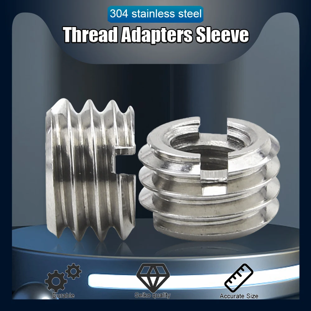 NINDEJIN 1-5pcs Tapping Thread Insert M2 M3 M4 M5 M6 M8 M10 M12 Stainless Steel Thread Inserts Thread Adapters Sleeve Insert Nut
