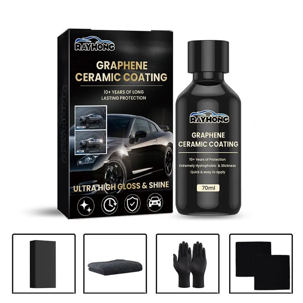 70ML Nano Ceramic Coating Graphene 9H Pro Hydrophobic Paint Protection Car High Temperature Resistance Scratch Resistance