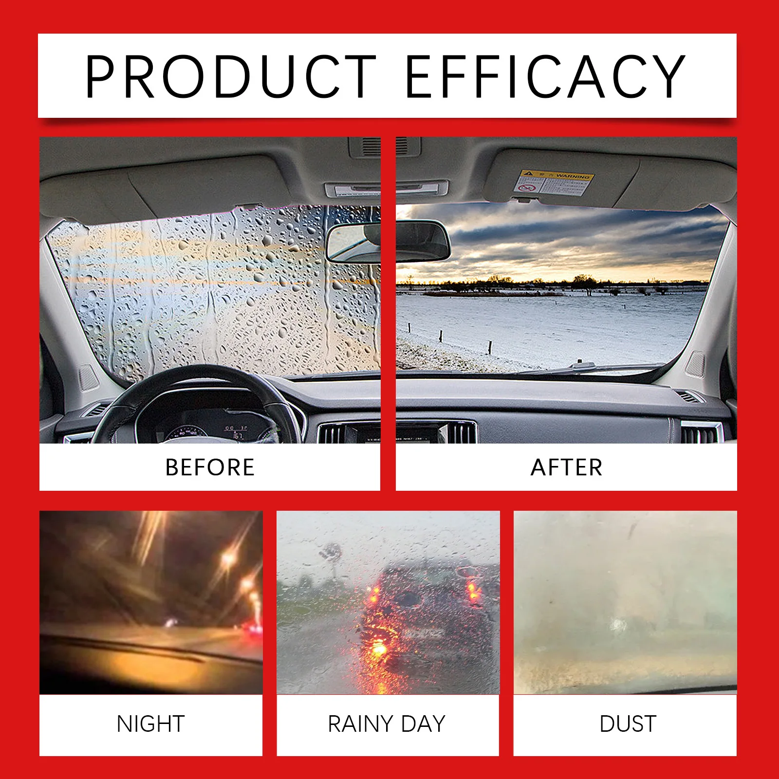 Nettoyant pour vitres de voiture avec revêtement hydrophobe, nettoyeur de pare-brise, nettoyeur de taches de pluie, dégrati age, vue dégagée, dissolvant de film d'huile