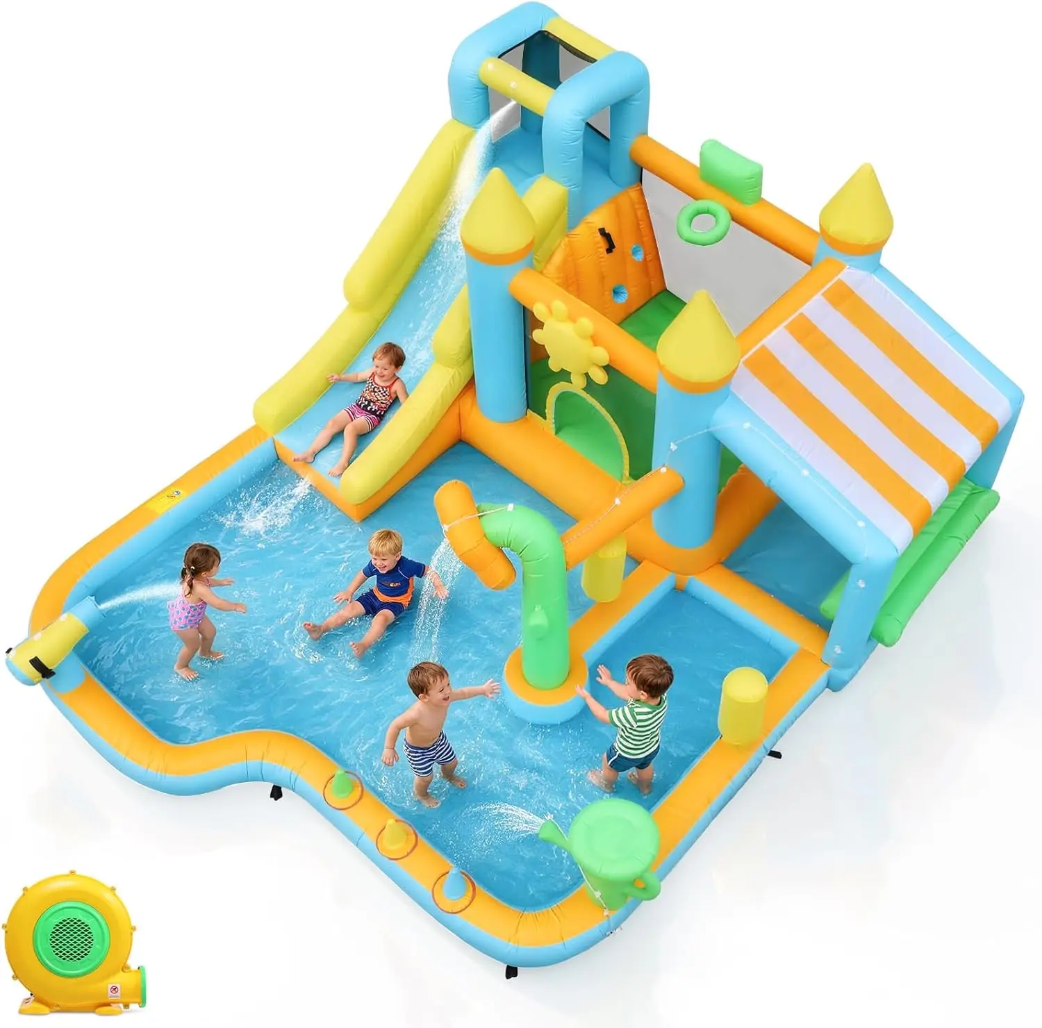 Inflatable 10-in-1 Water Slide and Outdoor Bounce House Designed for Big Kids