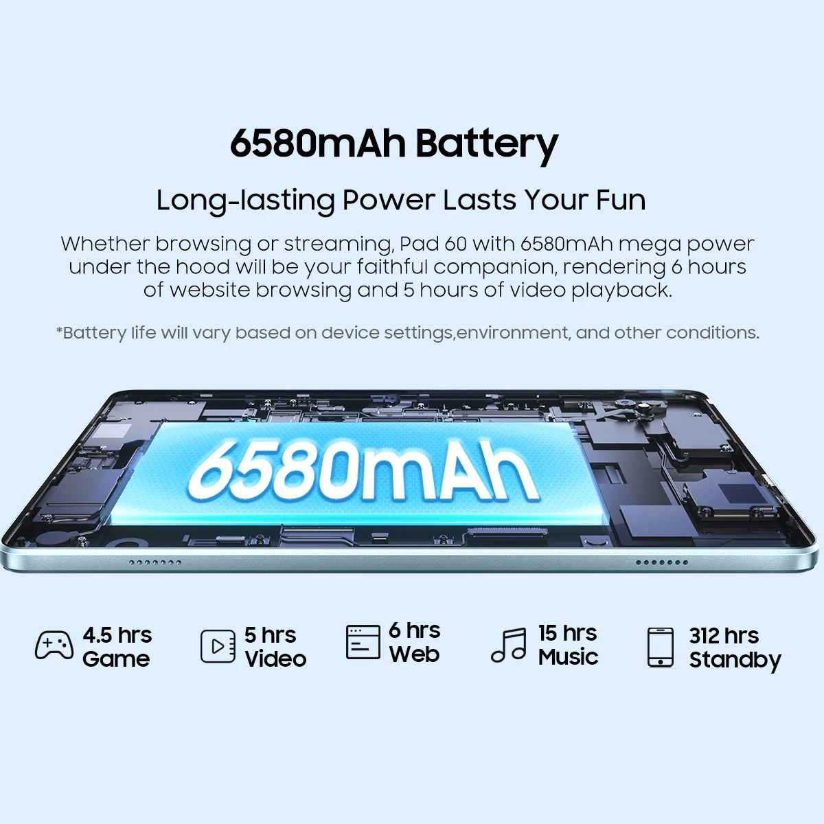 Планшет Oscal Pad 60, 3 + 64 ГБ, 6580 мАч, Android 12, 10,1 дюйма, HD +