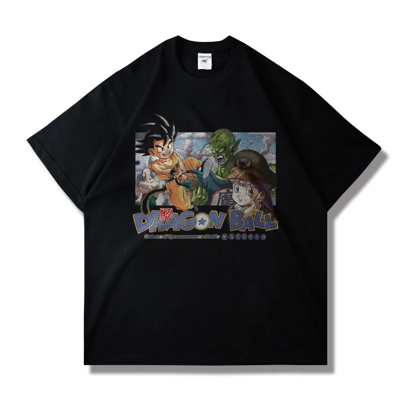 Übergroßes Vintage Dragon Ball Herren- und Damen-2026 Sommer-Anime-gedrucktes amerikanisches trendiges lässiges Eltern-Kind-Kurzarm-Top