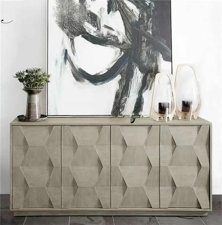 

Z1American solid wood dining edge, locker, living room log carved cupboard, economical TV cabinet, high style