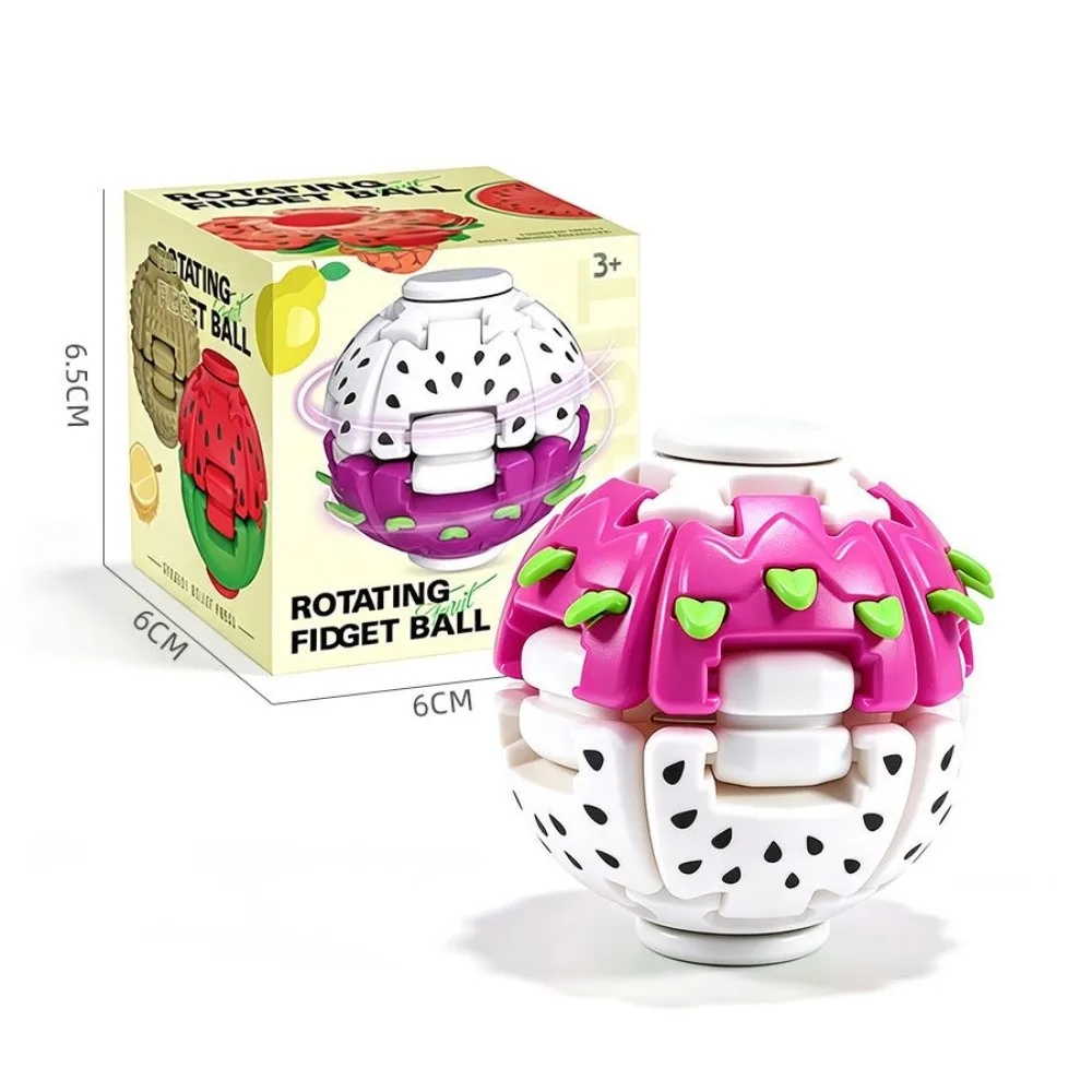 Creative Fruit Shape 3D Printed Ball Antistress Desk Ornament Press Rotate Ball Stress Relief Party Gift Fidgets Ball Christmas