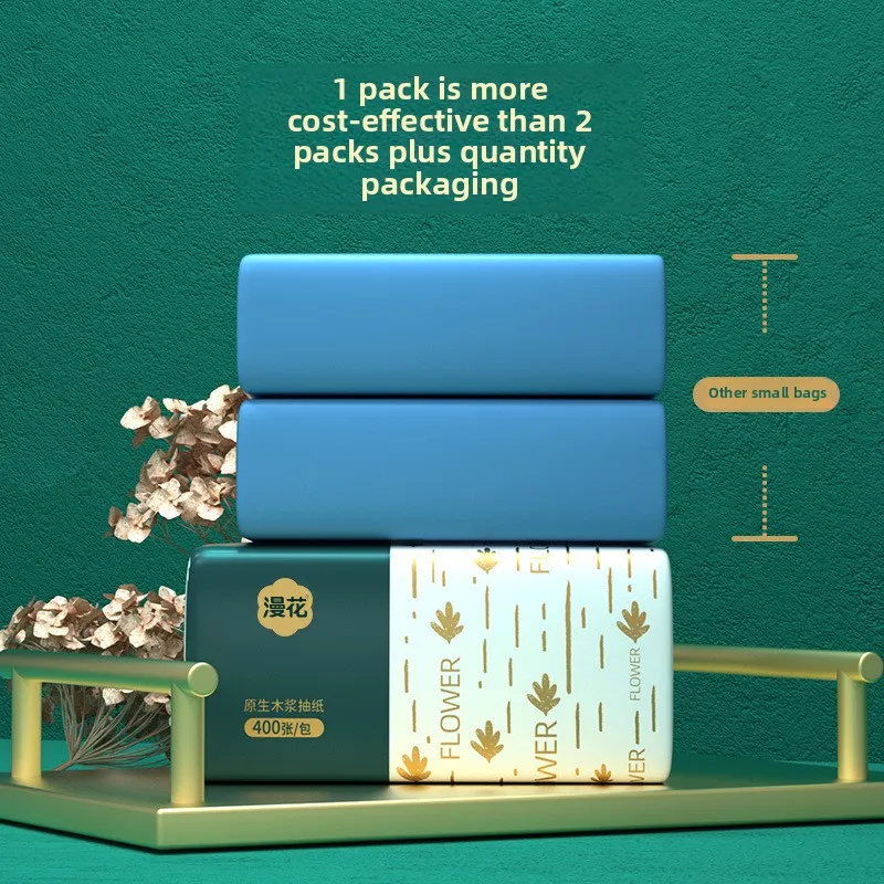 10-20 عبوة من ورق مانهووا، 300 ورقة في كل عبوة، 4 طبقات من ورق التواليت السميك، مناديل خشبية، مناشف وجه منقوشة