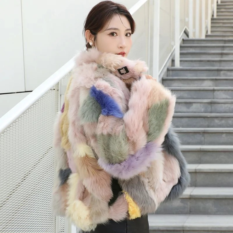 Women's Fur Coat 2024 Autumn/Winter New Female Short Loose Stand Up Collar Fur Integrated Fur Overcoat Korean Casual Fashion Top