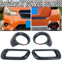 K-Car Front Rear Bumper Fog Lamp Light Frame Cover Sticker Trim ABS Carbon Fiber Styling For Subaru XV 2012 2013 2014 2015