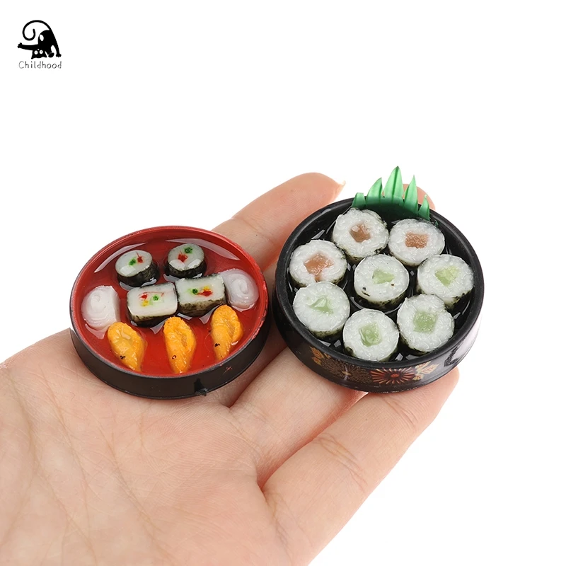 

1PCS Kawaii Mini 1/6 Scale Miniature Dollhouse Janpanese Sushi Rice Food For Doll House Kitchen Accessorie Toy