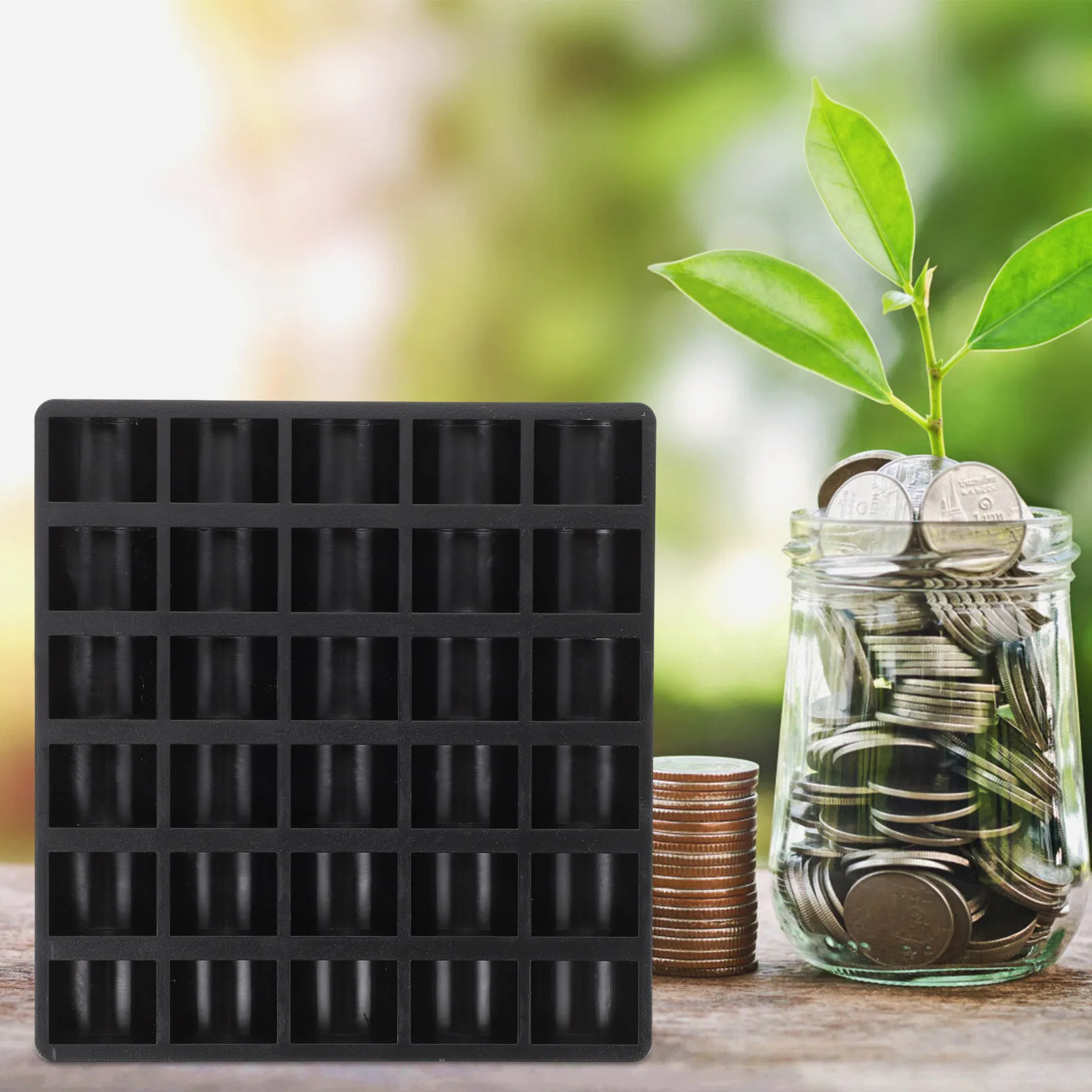 2Pcs Coin Storage Box Premium Plastic Coin Holder Organizer for Coins Change Collection Plastic Storage Case