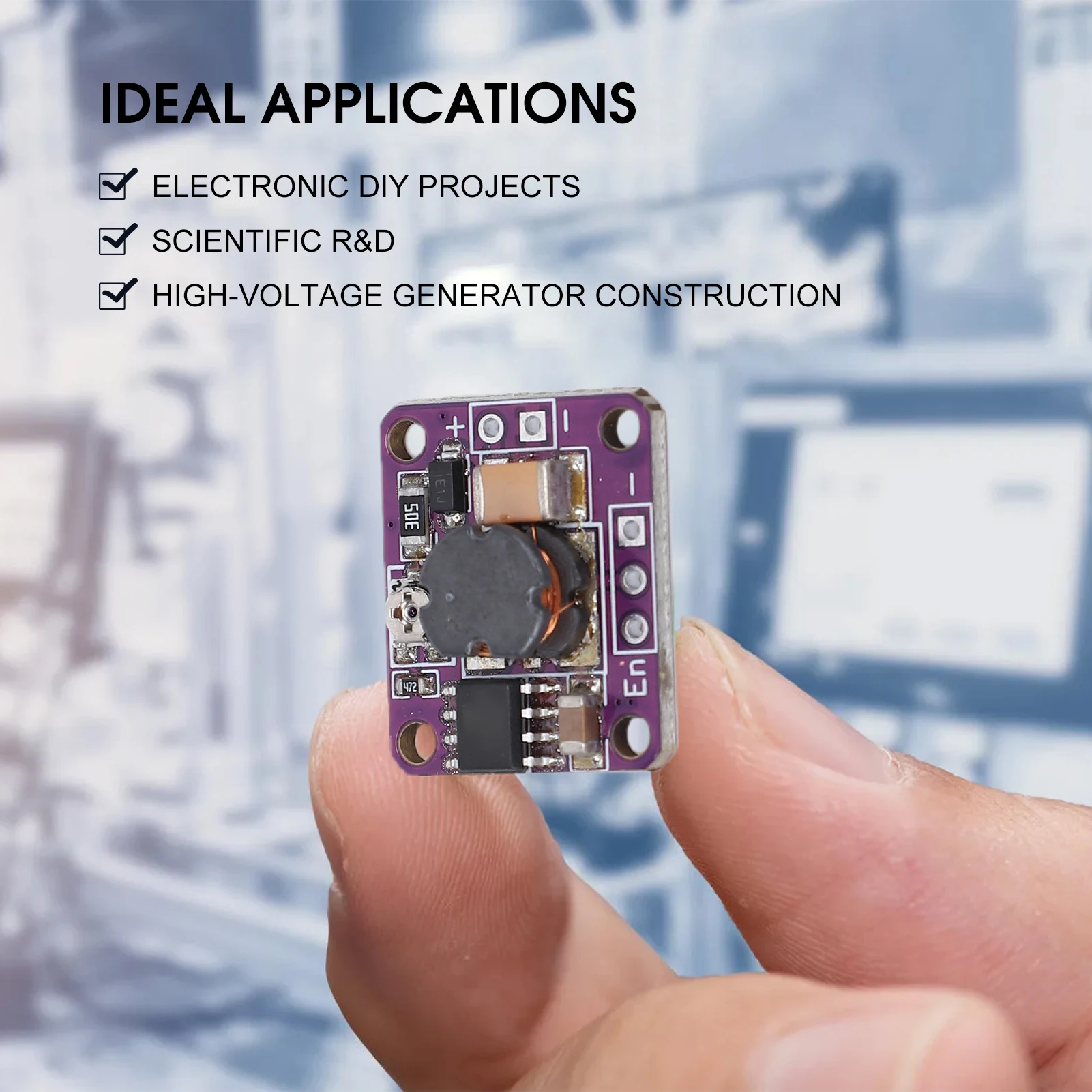 

DC-DC Boost Converter Module 3.6-20V to 150-500V Adjustable High Voltage Power Supply Board, Mini Step-Up Converter with Potenti