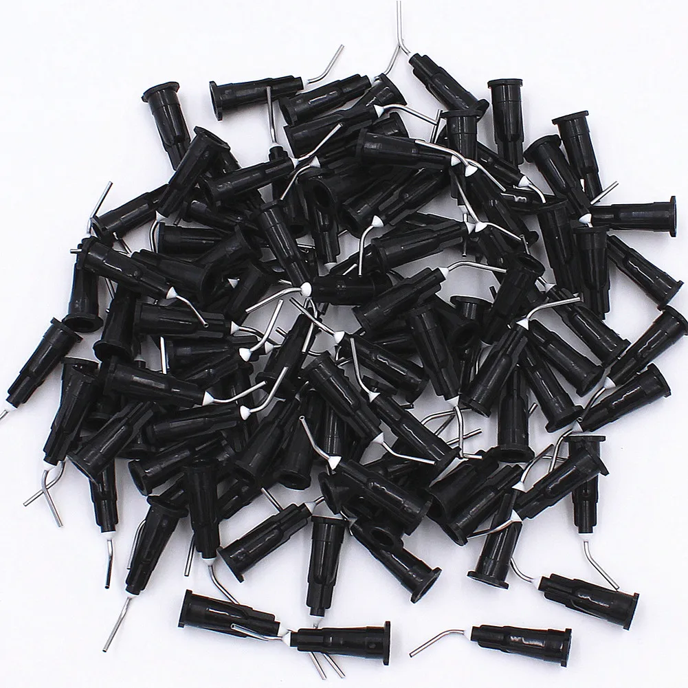 

50Pcs Acid Etchant Delivery Head Degreasing Syringe Tip Disposable Rinsing Curved Needle Tip Dental Consumables