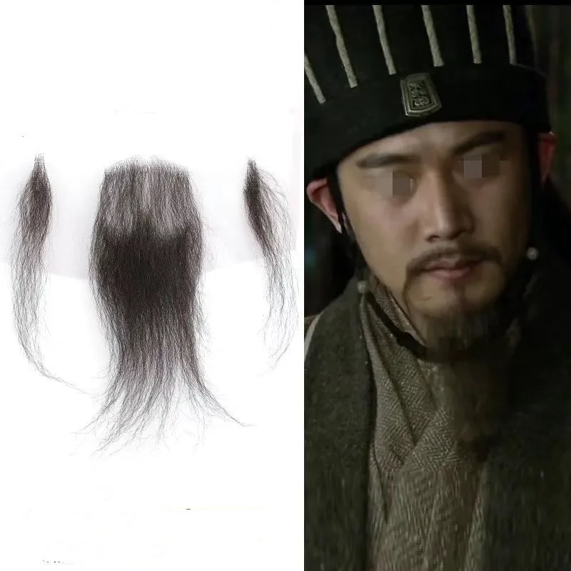 Gute Qualität Lange Spitze Gefälschte Bart Falsa Cosplay Synthetische Spitze Unsichtbare Bärte für Erwachsene Männer Realistische Make-Up Spitze Bärte