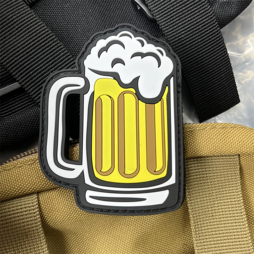 

Beer Mug PVC Patches Tactical Morale Badge Backpack Hook and Loop Sticker