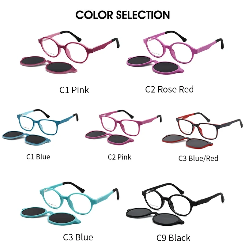 O-Q CLUB Kids Blue Light Glasses Women Magnetic Clip-on Women\'s Sunglasses Eyeglass Frames for Glases Eyepieces Glass Eyewear