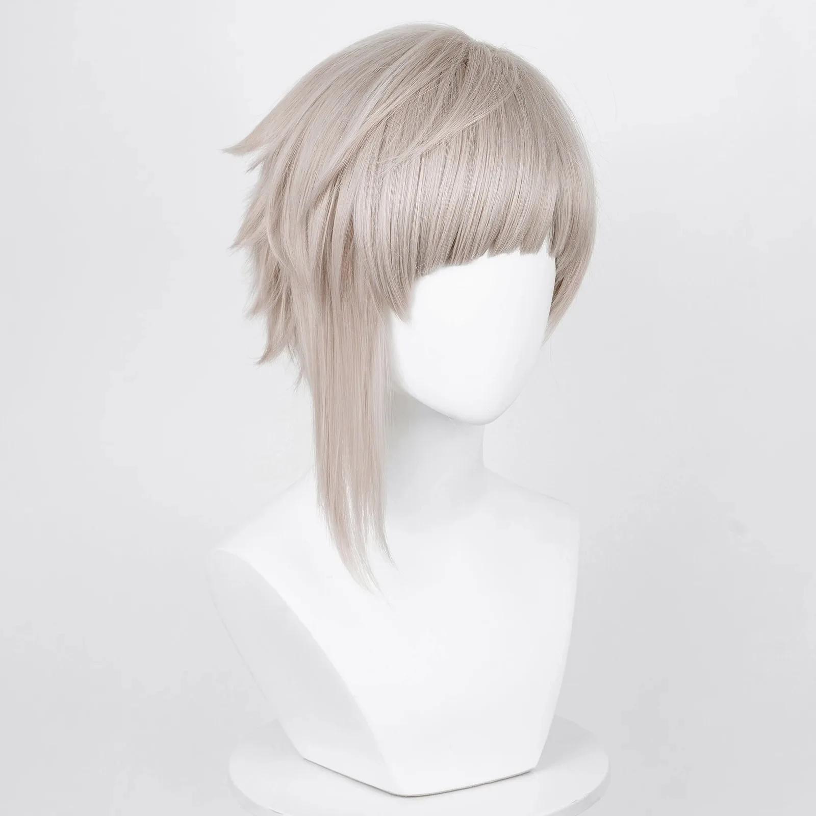 Perruque de cosplay pour Osamu Dazai de « Bungo Stray Dogs » avec frange latérale et une pointe retournée.