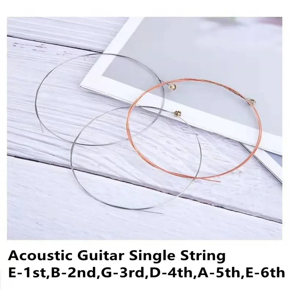 Guitar Long Lasting Single String Replacement Set For Acoustic Guitars E B G D A Gauges 012 014 024 027 035 040 Guitar Parts - Image 2