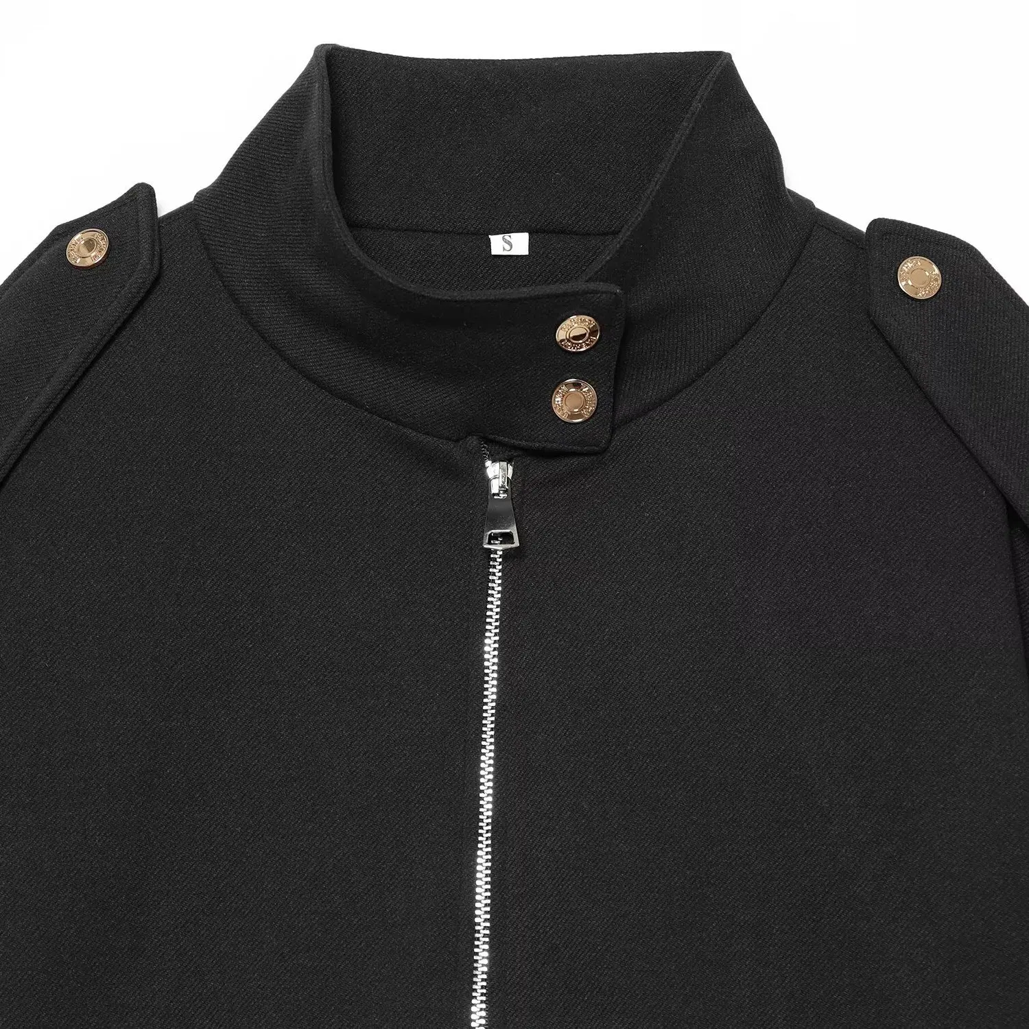 KASLEAD New Women's High-End Feel Stand Collar Mixed Jacket Coat Polyester Fiber Long Sleeve Zipper Autumn Fashion Outerwear