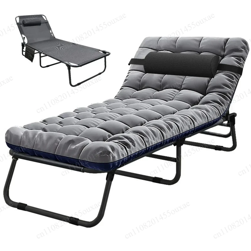 

Heavy Duty Folding Camping Bed With Mattress 400Lbs Load Stainless Steel Legs Portable Sleeping Cot