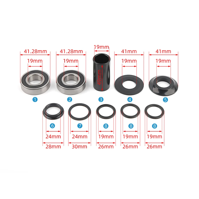 POLSO BMX Bottom Bracket MID BB 19mm 73mm Aluminum Alloy BMX Bike Parts