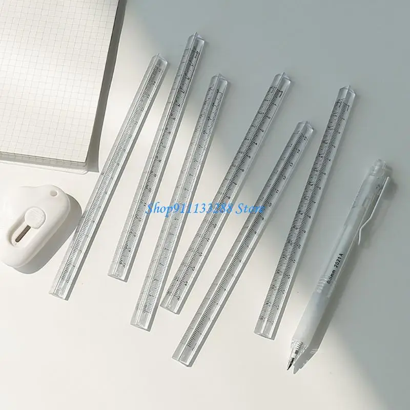 G88D Righello acrilico trasparente Righello matematico portatile Righello triangolare
