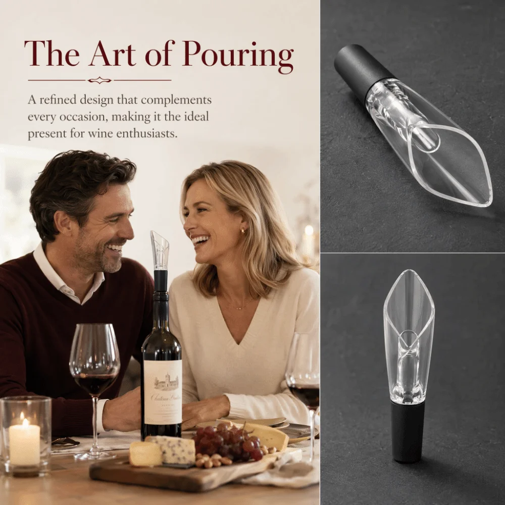 Premium 2-in-1 Wine Decanter Spout No Drip Red Wine Aerating Pourer Wine Aerator Dispenser Home