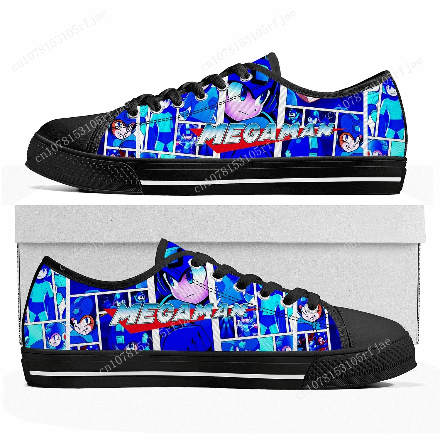 

Mega Man Megaman Custom Low Top Sneakers Cartoon Game Womens Mens Teenager High Quality Shoes Casual Tailor Made Canvas Sneaker