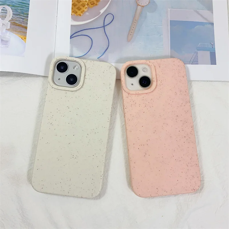 Gourde Simple Solid Color Biodegradable Wheat Straw Soft Silicone Phone Case For iPhone 15 16 Pro Max 14 13 12 11 XS Max XR 7 8P - Image 4