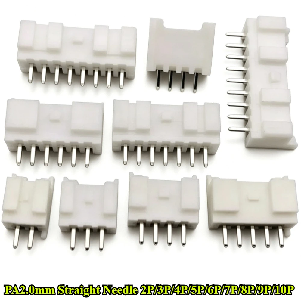 

100Pcs/lot PA2.0mm Straight Needle with Lock Buckle 2P/3P/4P/5P/6P/7P/8P/9P/10P PAE Vertical DIP Direct Insert Socket Connector