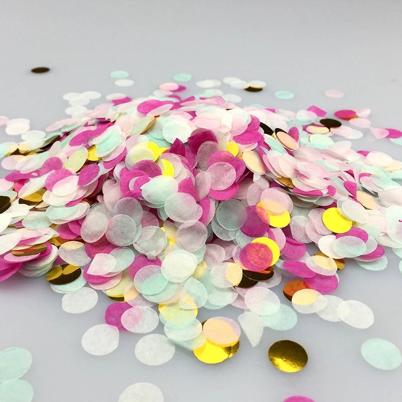 1000 teile/beutel 1 cm Papier Konfetti Mix Farbe für Hochzeit Geburtstag Party Dekoration Runde Tissue Ballons 10g Baby Dusche dekorationen – Detail 15