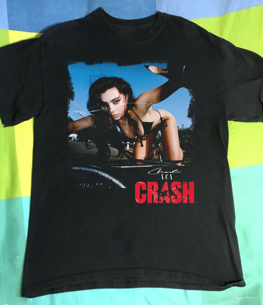 غلاف ألبوم Charli XCX لتي شيرت CRASH للجنسين جميع المقاسات من S إلى 5XL