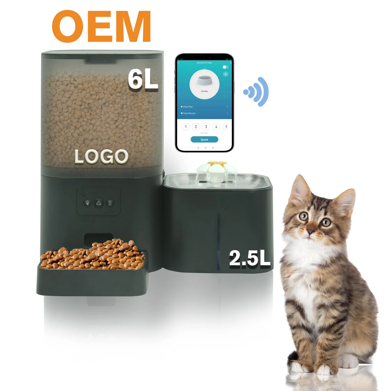 

STLF Wifi APP Control Voice Call Function 6L Dog Cat Food Dispenser Timed Pet Feeder Food and Water 2 in 1 Smart Automatic Pet F