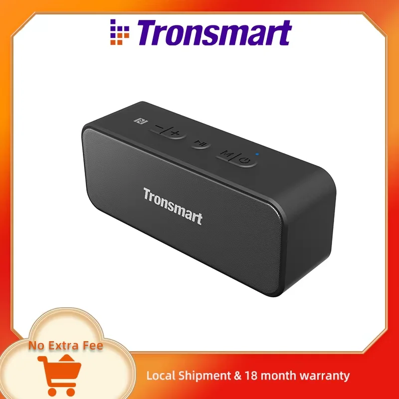 Tronsmart T2 Plus Bluetooth 5.0 Speaker 20W IPX7 Portable Speaker 24H Colum Soundbar with NFC,Voice Assistant,Deep Bass