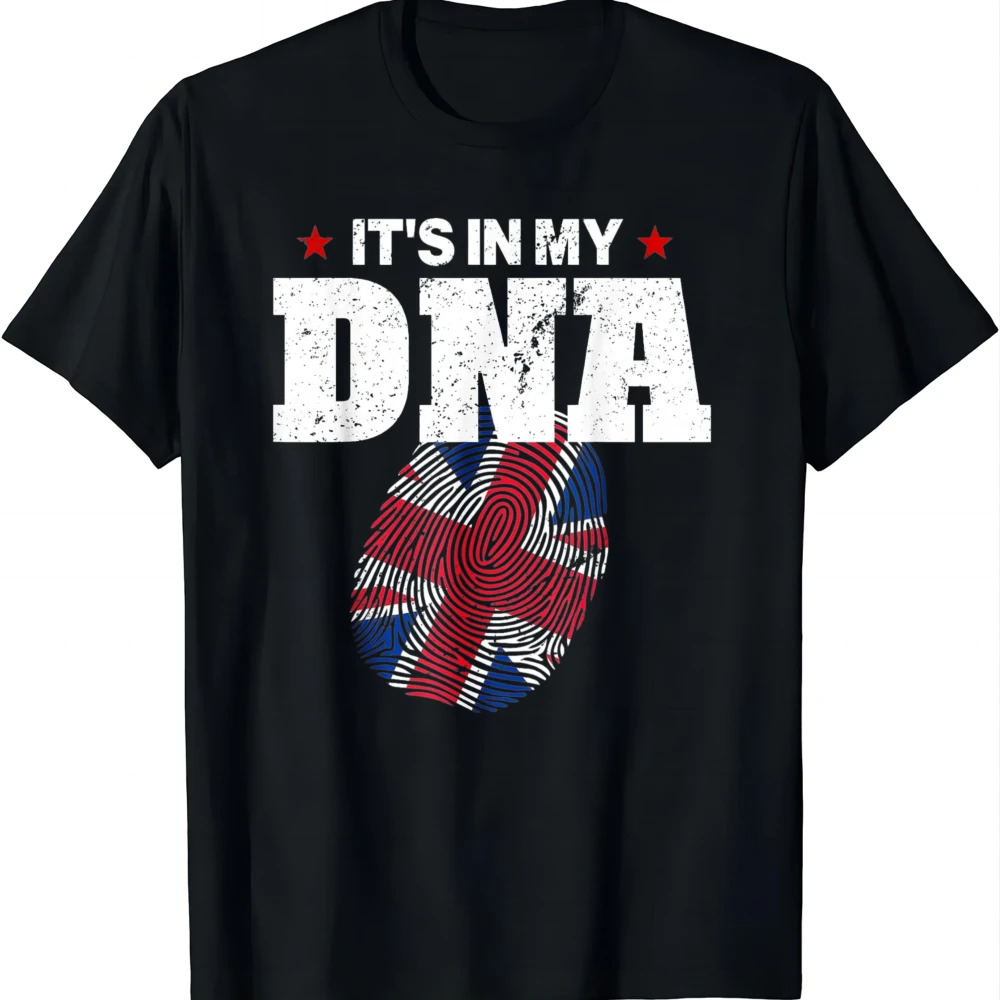 It's in My DNA British Flag England UK Britain English Roots T-Shirt Unisex Summer Streetwear Tops Camiseta Hombre