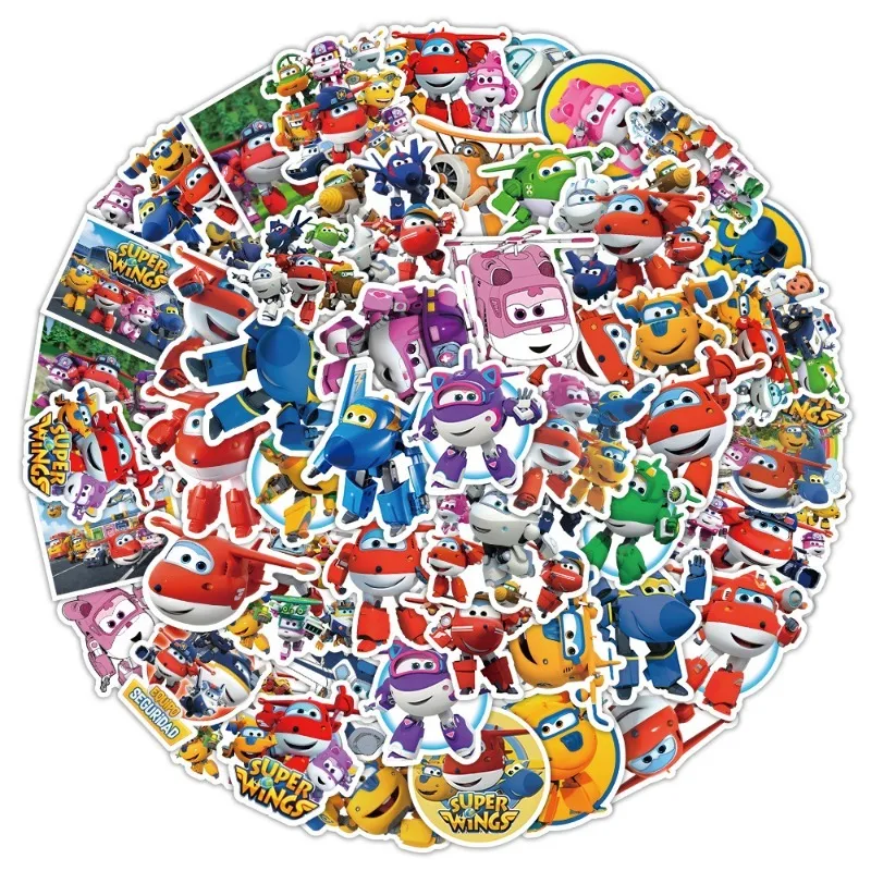 50 ชิ้นการ์ตูนบุคลิกภาพ Super Wings สร้างสรรค์สติกเกอร์ตกแต่ง