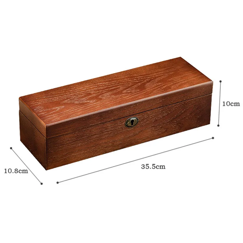 6 Slots Wooden Watch Box Organizer For Men Brown Watch Stand Display Storage Case Holiday BirthdayGift