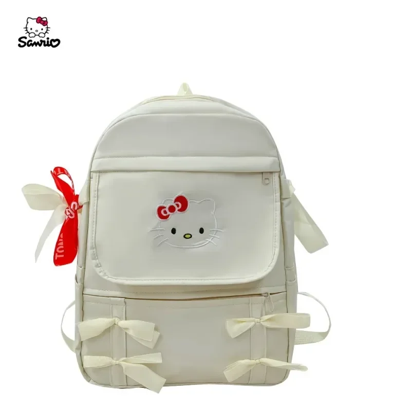 Hello Kitty tas sekolah kupu-kupu wanita, ransel kapasitas besar kartun sekolah dasar Sanrio belakang ganda