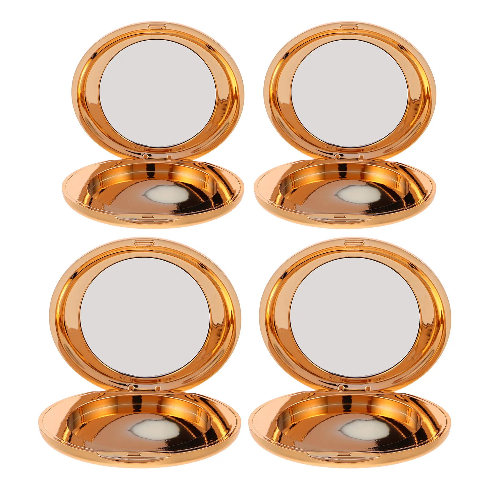 4pcs Round Flip-Top Empty Makeup Palette Case for Eyeshadow, Blush, Highlighter – Portable DIY Cosmetic Storage Box