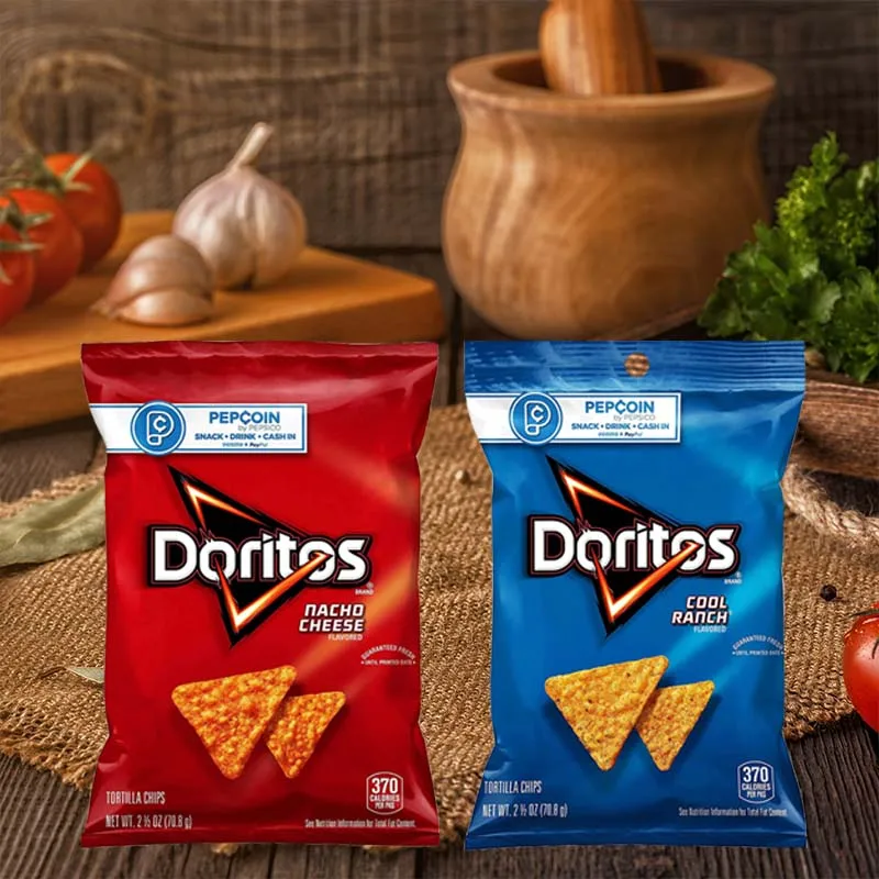 Chips de tortilla de queso Nacho Doritos/chips de tortilla Cool Ranch 2,5 oz (70,8 g) * 4 paquetes