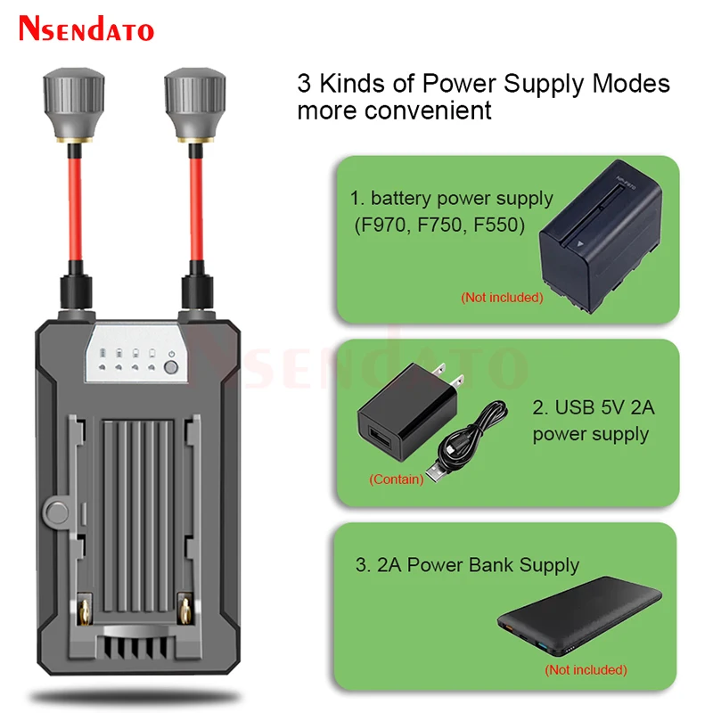 Penerima transmiter HDMI nirkabel 300m, Wifi, ekstender HDMI, tampilan Video Audio, mendukung baterai NP-F untuk kamera PC Laptop ke TV