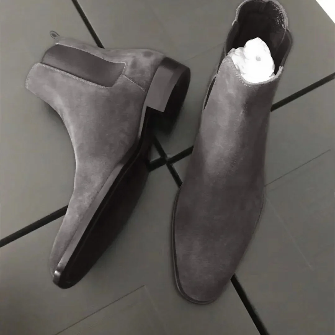 2024 męskie Chelsea Boots brązowe aksamitne wysoka kostka buty męskie buty do chodzenia nosić odporne buty dla mężczyzn Botas De Hombre Tênis