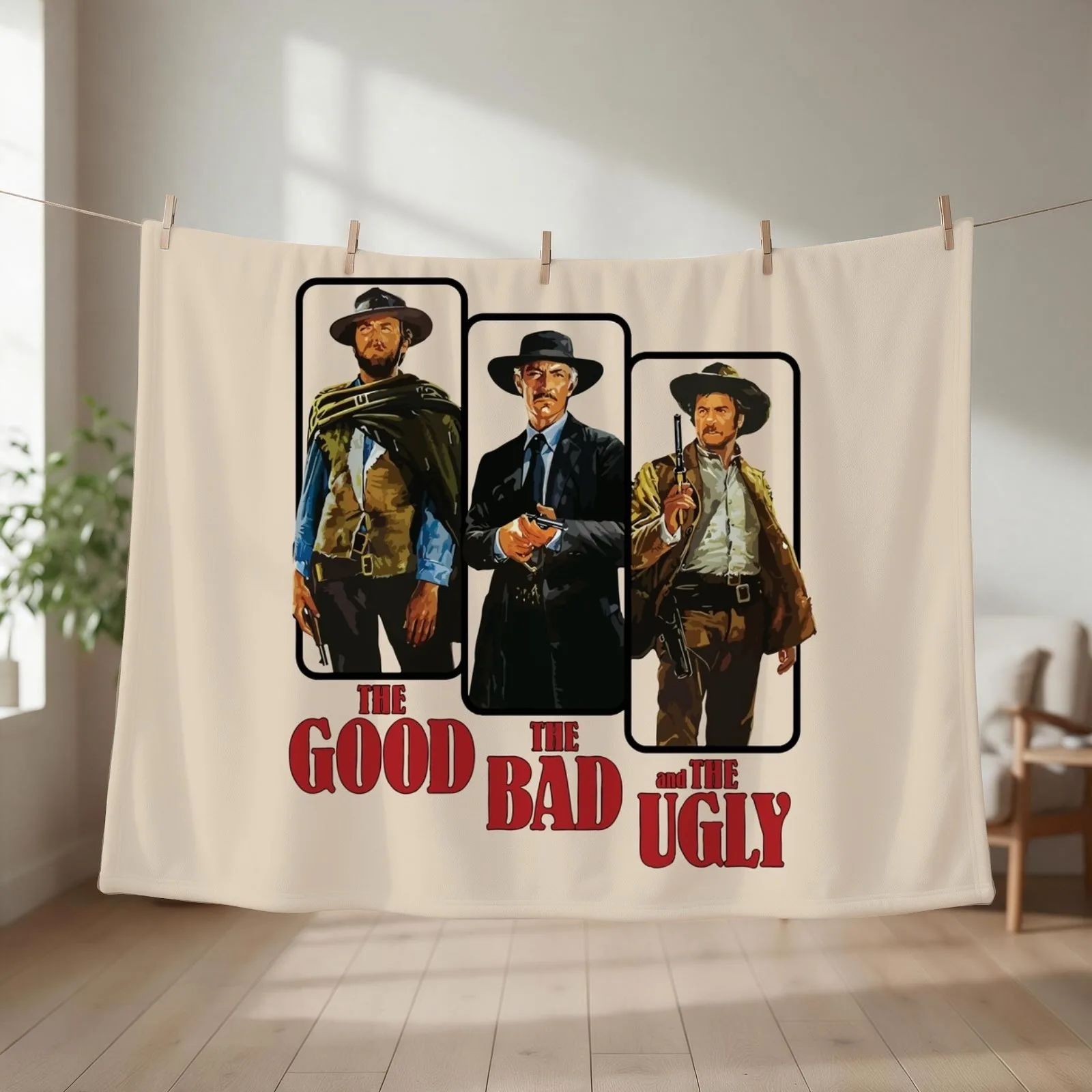 The Good The Bad and The Ugly Poster Graphic Throw Blanket couch cozy soft plush fuzzy picnic outdoor blanket