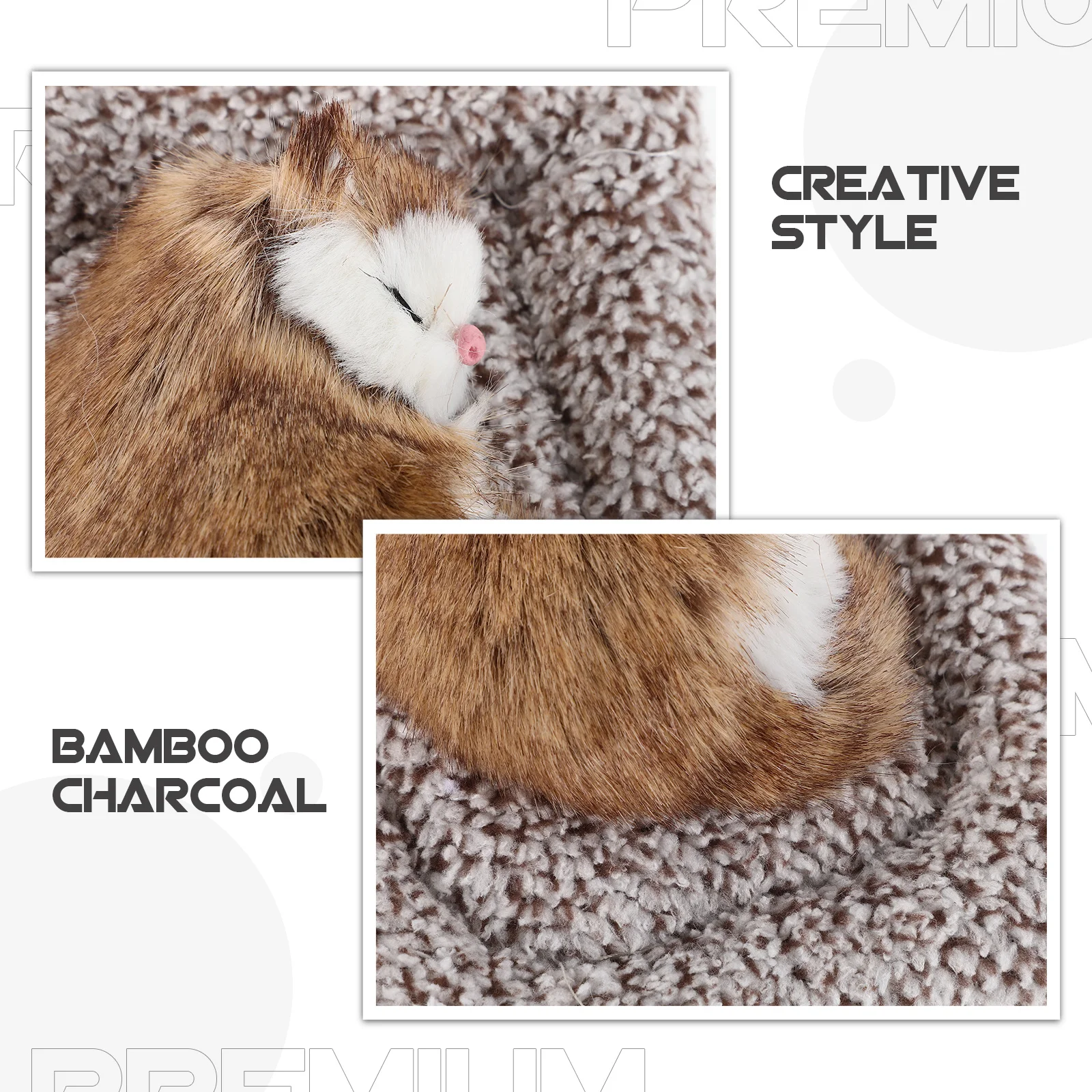 Gato carvão de bambu saco de purificação de ar do carro carvão ativado absorvente de odor painel decoração interior do carro ambientador odor