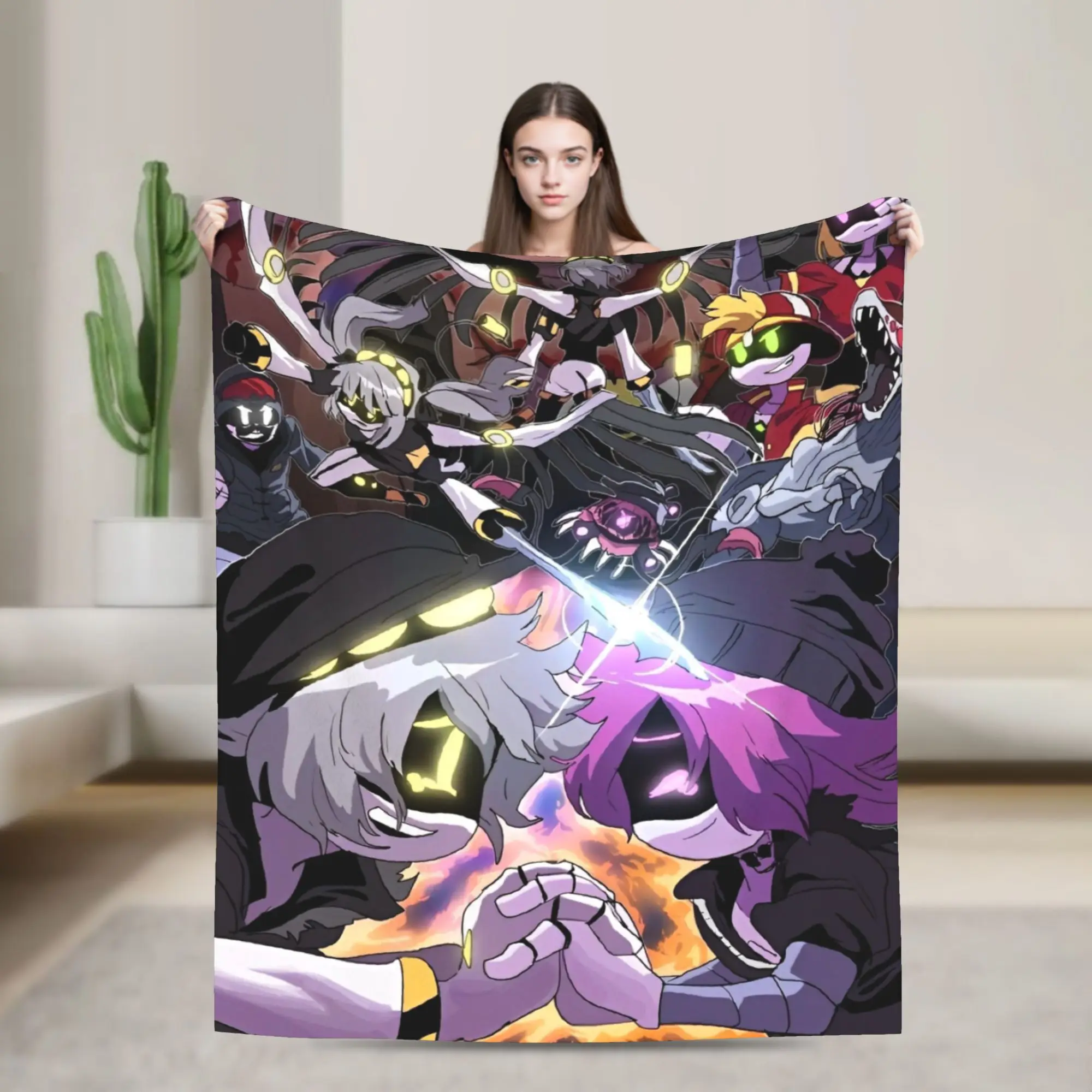 Murder Drones  Blankets Velvet Tragi Comedy Soft Throw Blanket for Outdoor Travel Bedspread